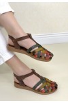 Woji Taba Hakiki Deri Kemerli Sandalet Woji Taba Hakiki Deri Kemerli Sandalet