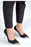 Alis Siyah Saten Stiletto Ayakkabı