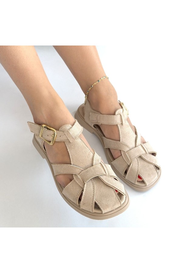 Taney Bej Süet Sandalet Taney Bej Süet Sandalet