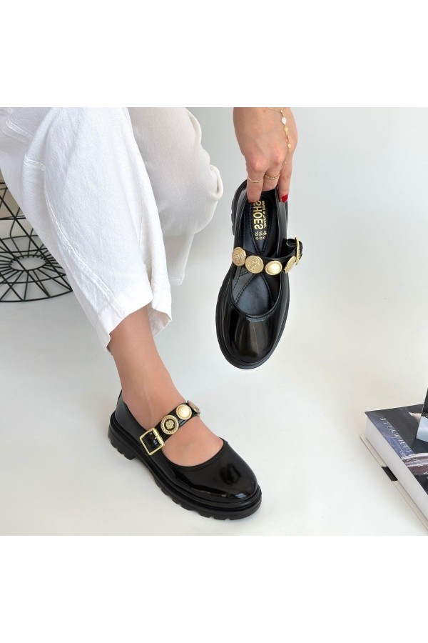 Okira Siyah Rugan Oxford Ayakkabı