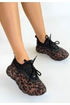 Rimay Kahverengi Leopar Boncuk İşlemeli Spor Ayakkabı Rimay Kahverengi Leopar Boncuk İşlemeli Spor Ayakkabı